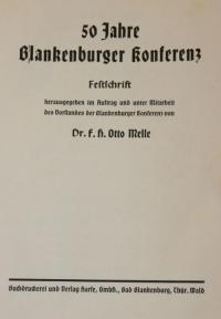 50 Jahre Blankenburger Konferenz