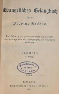 Evangelisches Gesangbuch für die Provinz Sachsen
