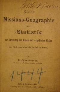 Kleine Missions-Geographie und -Statistik