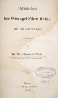Urkundenbuch der Evangelischen Union mit Erklärungen
