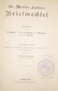 Dr. Martin Luthers Briefwechsel. Bd. XIX - Register