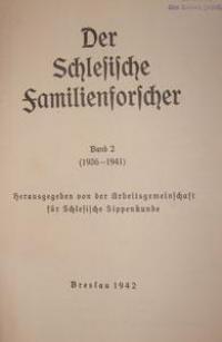Der Schlesische Familienforscher Bd. 2 (1936-1941)