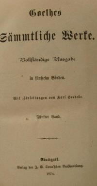 Goethes Sämmtliche Werke Bd. 5
