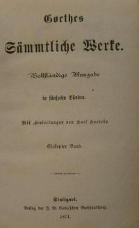 Goethes Sämmtliche Werke Bd. 7