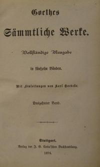 Goethes Sämmtliche Werke Bd. 13