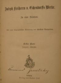 Joseph Freiherrn v. Eichendorffs Werke Bd. 1