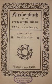 Kirchenbuch für die evangelische Kirche in Württemberg