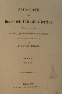 Zeitschrift des Deutschen Palestina-Vereins