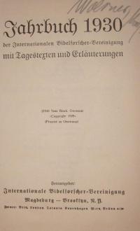 Jahrbuch 1930