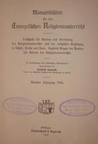 Monatsblätter für Evangelischen Religionsunterricht