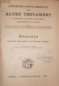 Göttinger Handkommentar zum Alten Testament Abt. I, Bd. 1