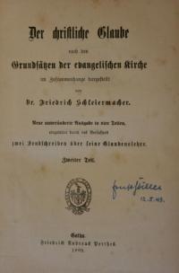 Bibliothek theologischer Klassiker Bd. 14 - Schleiermachers Glaubenslehre – cz. II