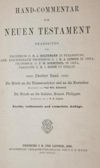 Hand-Commentar zum Neuen Testament Bd. 2
