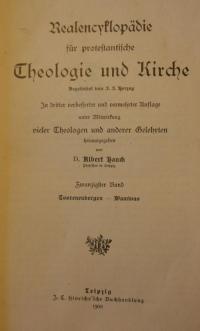 Realencyklopädie für protestantische Theologie und Kirche Bd. 20