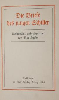 Die Briefe des jungen Schiller