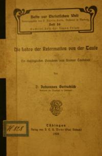 Die Lehre der Reformation von der Taufe.