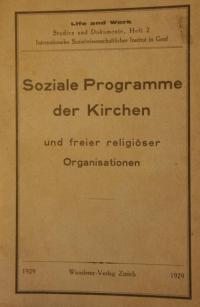 Soziale Programme der Kirchen und freier religiöser Organisationen