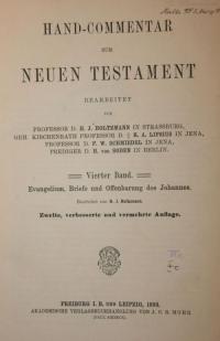 Hand-Commentar zum Neuen Testament Bd. 4 – Evangelium, Briefe und Offenbarung des Johannes