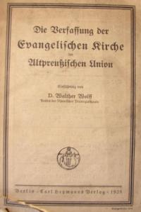 Die Verfassung der Evangelischen Kirche der Altpreußischen Union