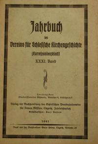 Jahrbuch des Vereins für Schlesische Kirchengeschichte Bd. XXXI
