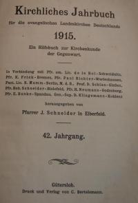 Kirchliches Jahrbuch für die evangelischen Landeskirchen Deutschlands 1915.