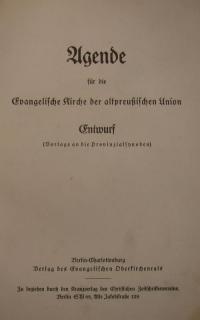 Agende für die Evangelische Kirche der altpreußischen Union