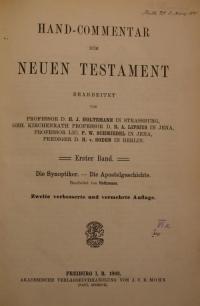 Hand-Commentar zum Neuen Testament Bd. 1