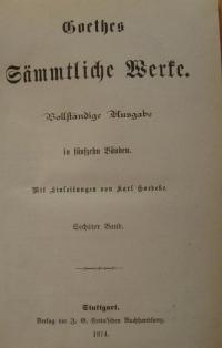 Goethes Sämmtliche Werke Bd. 6
