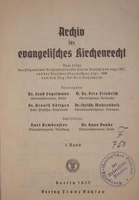 Archiv für evangelisches Kirchenrecht