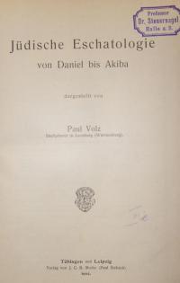 Jüdische Eschatologie von Daniel bis Akiba