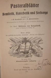 Pastoralblätter für Homiletik, Katechetik und Seelsorge