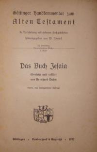 Göttinger Handkommentar zum Alten Testament Abt. 1, Bd. 1